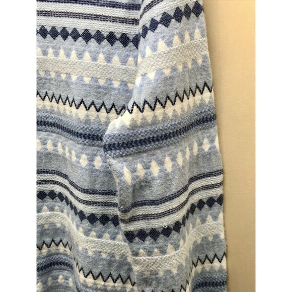 Aspen Fair Isle Funnel Neck Ribbed Blue Winter Holiday Sweater Women M - Picture 7 of 12